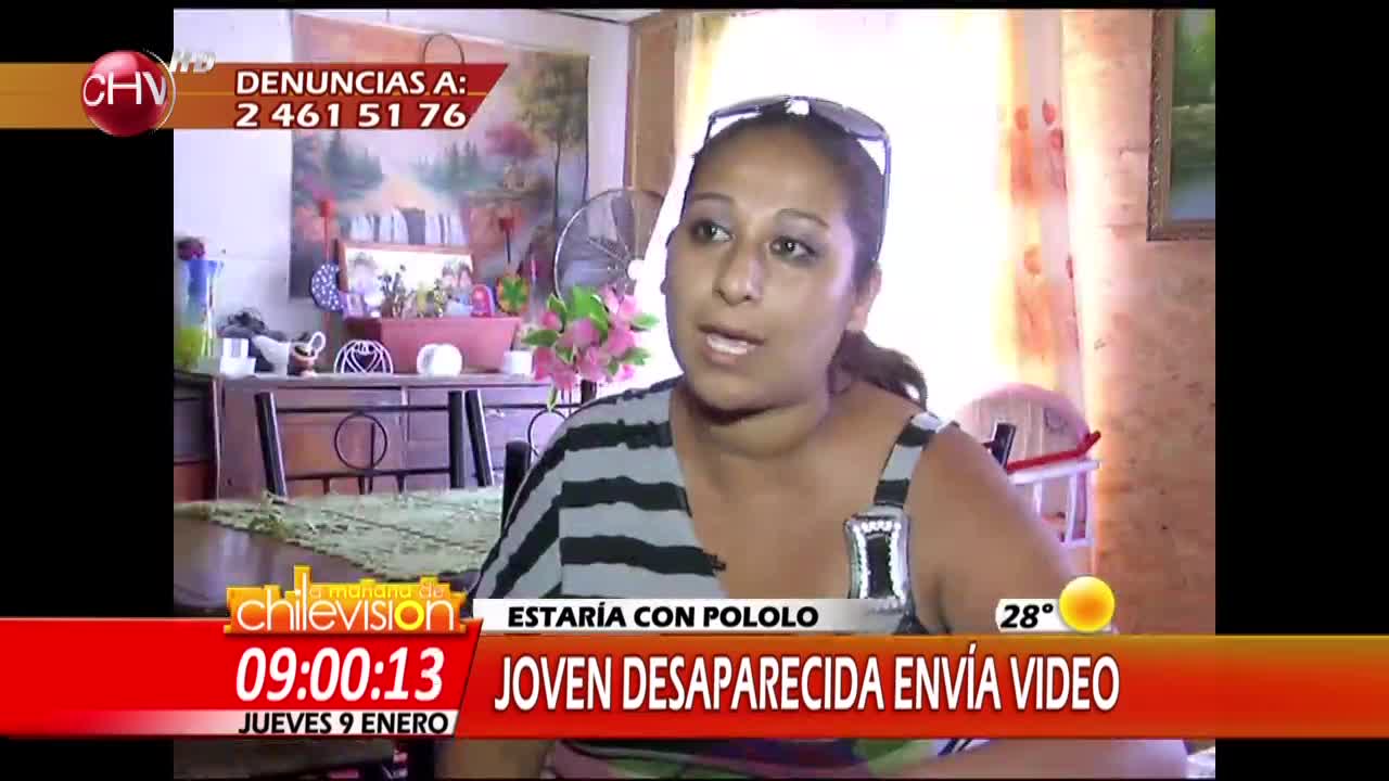 Joven desaparecida envió video a su familia