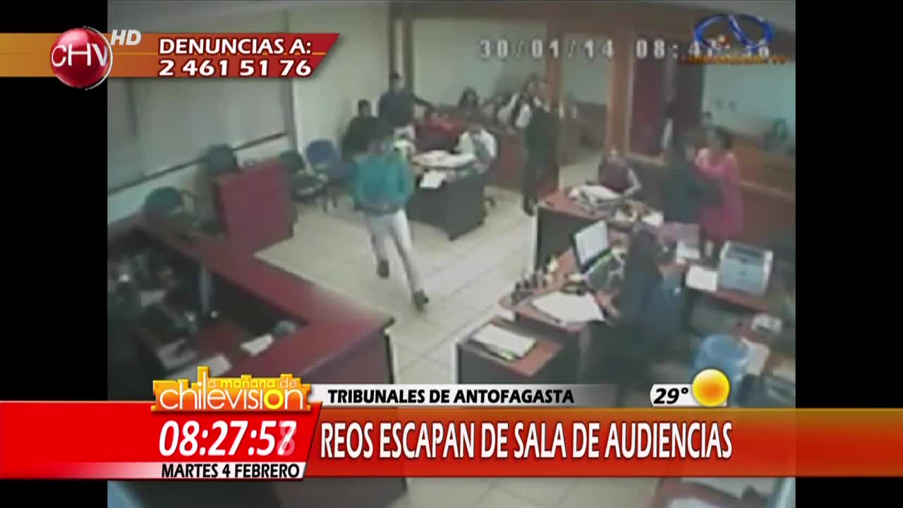 Reos se escapan de sala de audiencia en Antofagasta