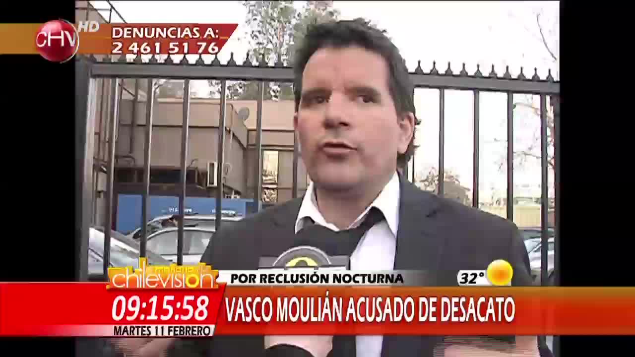 Vasco Moulian no cumplió con reclusión nocturna y lo acusan de desacato
