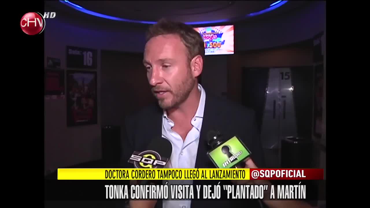 Tonka habría dejado plantado a Martín Cárcamo en lanzamiento de película