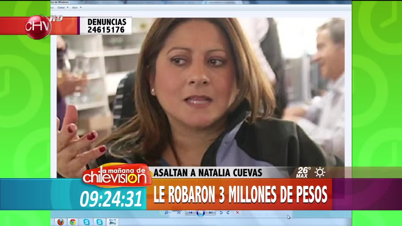 Delincuentes robaron 3 millones de pesos a Natalia Cuevas