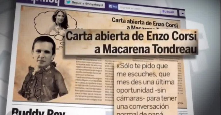 Enzo Corsi escribe sufrida carta a Maca Tondreau para que lo deje ver a su hijo