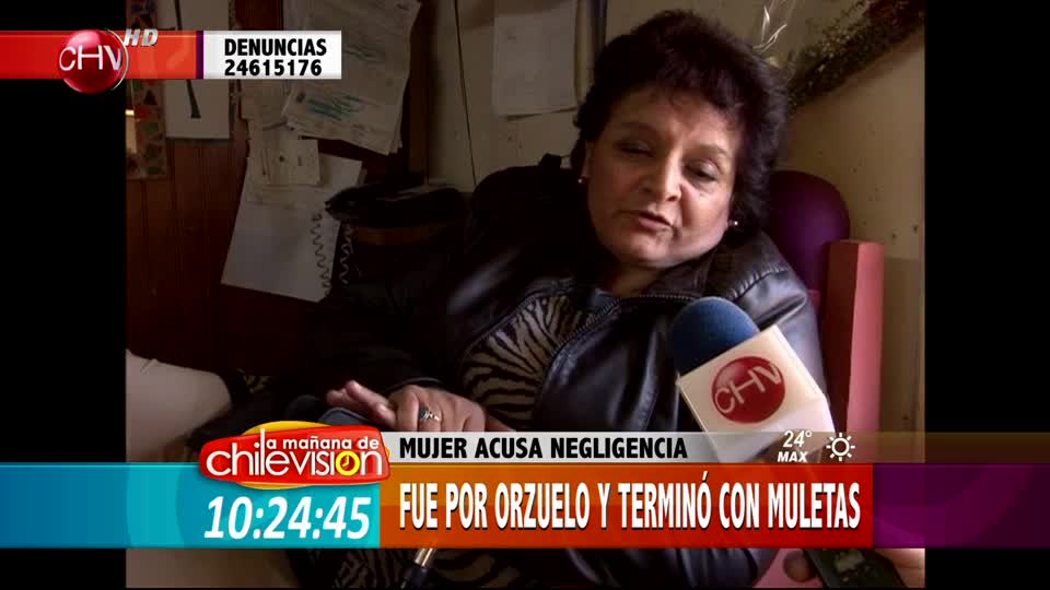 Mujer fue para que le sacaran un orzuelo y terminó con muletas