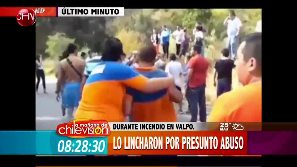 Habitantes de Valparaíso lincharon a presunto abusador de menores en pleno incendio