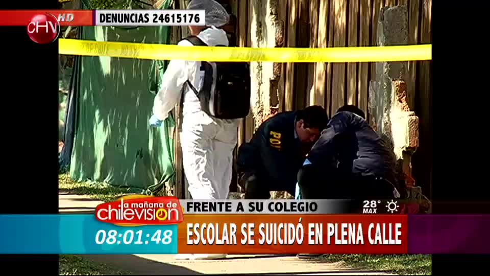 Escolar se suicidó frente al colegio donde estudiaba