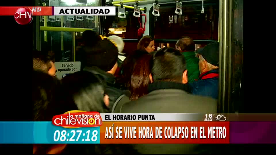 Ve cómo los capitalinos viven la hora punta en el Metro y Transantiago
