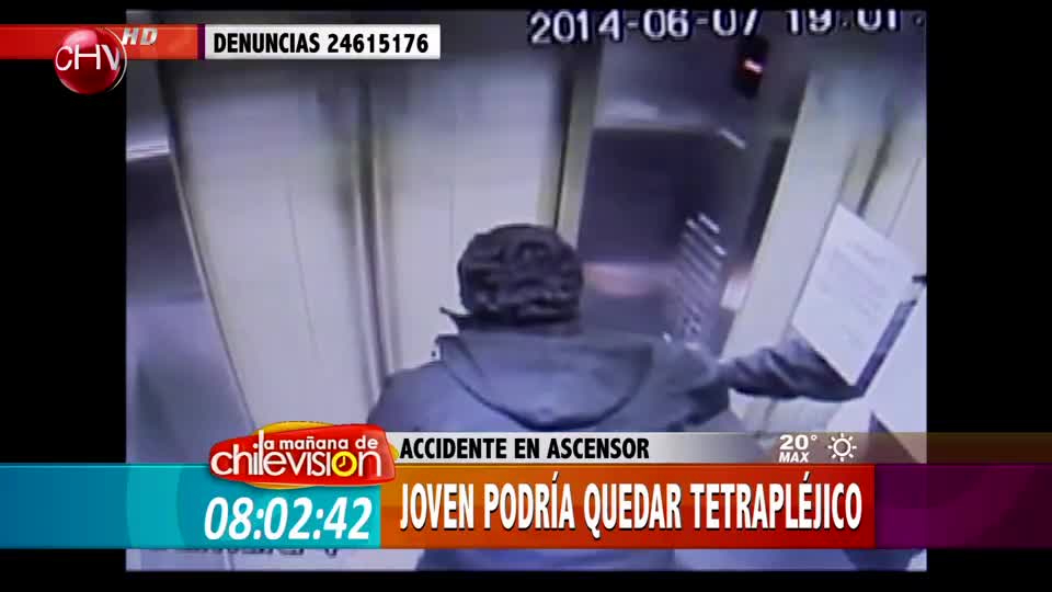 Joven podría quedar tetrapléjico tras sufrir grave accidente en ascensor