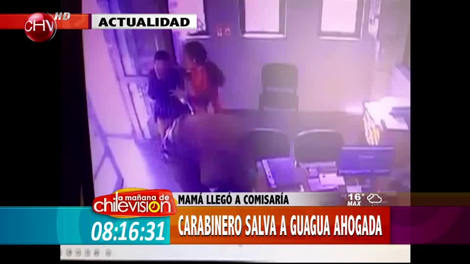 Carabinero salvó a una guagua ahogada en Tocopilla