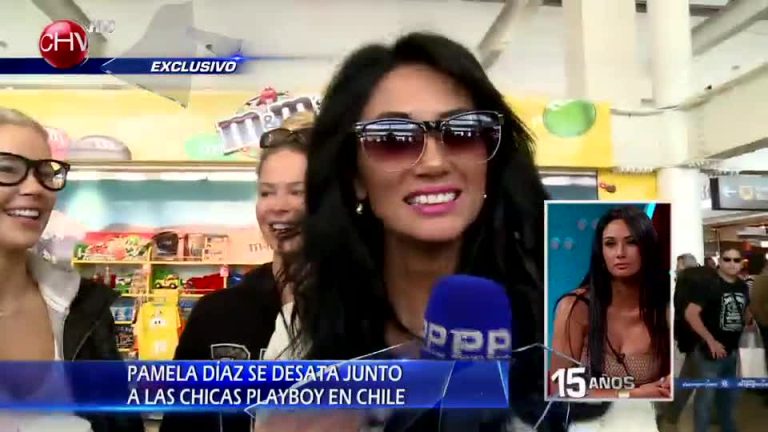 Alocada noche de Pamela Díaz junto a las conejitas Playboy (Parte 1)