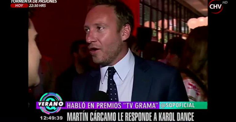 Martín Cárcamo respondió a Karol Dance en los premios TV Grama