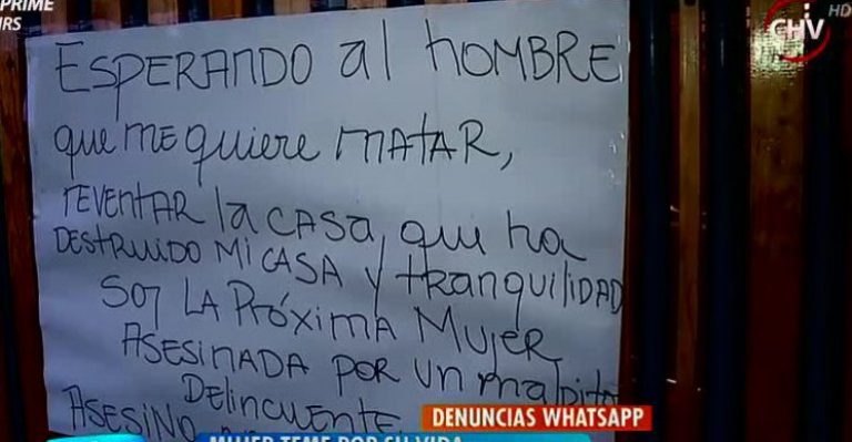 Con carteles en su casa, mujer advierte que su ex pareja la matará