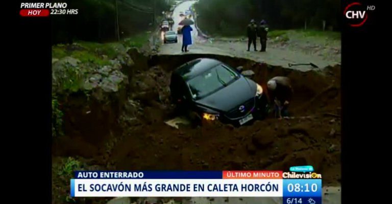 Experto explica por qué se formó el gran socavón de Horcón y los riesgos de nuevas lluvias