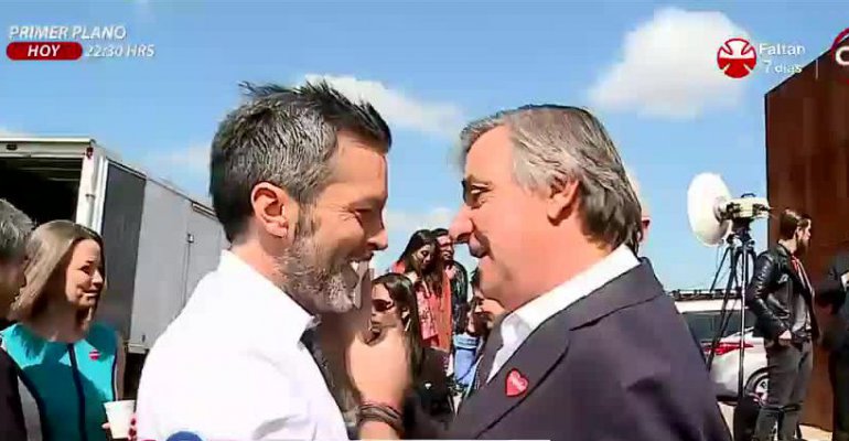 Famoso olvidan rivalidades y graban spot de la Teletón en el cerro San Cristóbal