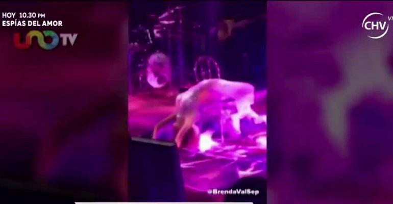 Gloria Trevi sufrió fuerte caída en pleno espectáculo
