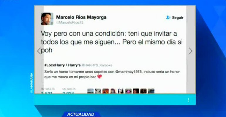 Este es el top 10 de los tweets de Marcelo Ríos