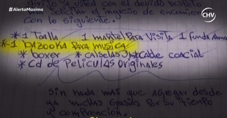 Recluso fue aislado tras adulterar solicitud pidiendo equipo musical