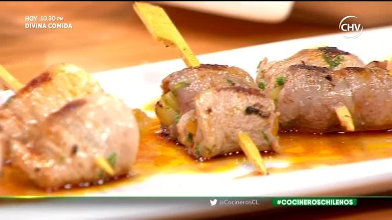 Pincho de filete de chancho con damasco y menta - Parte 2