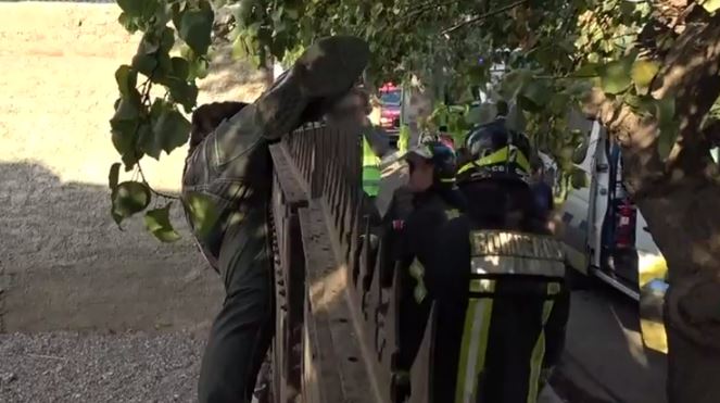 Hombre quedó colgado de su pierna tratando de entrar a casa deshabitada