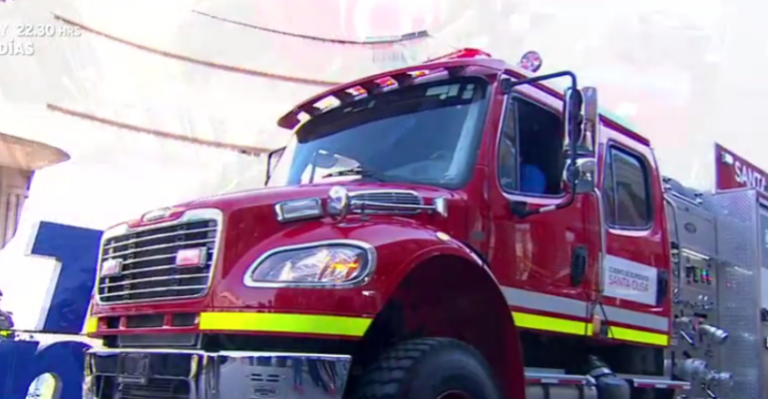Santa Olga recibió donación de carro de bombas forestal