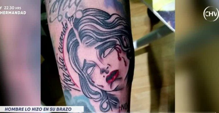 Hombre se tatuó imagen de Nabila Rifo en el brazo