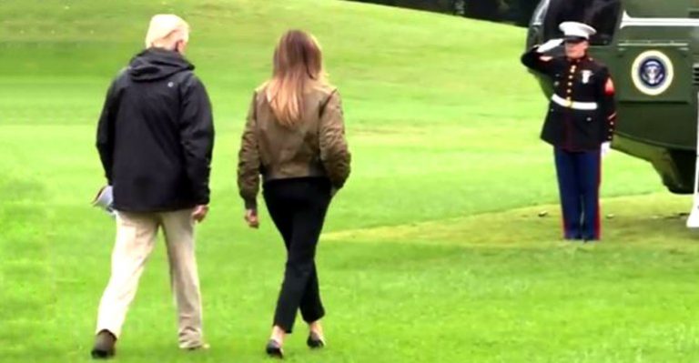 Melania Trump viajó a zona de desastre con taco aguja