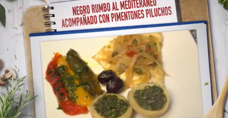 Negro rumbo al Mediterráneo acompañado de pimentones piluchos de Solange Lackington