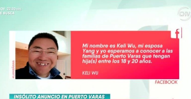 Empresario chino busca pareja para su hijo en Puerto Varas