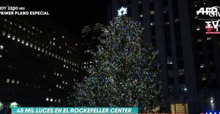 Encienden tradicional árbol de navidad en Nueva York