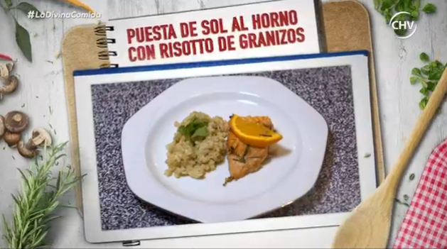 Puesta de sol al horno con rosotto de granizos de Iván Torres
