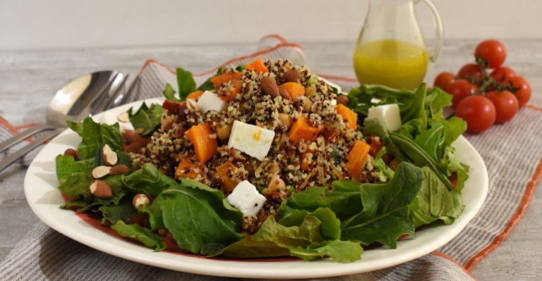 Ensalada de quinoa con aliño infusión jengibre limón