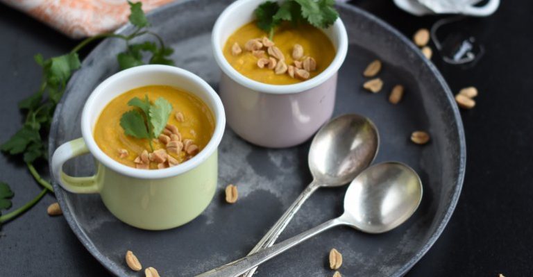 Sopa de zanahoria, Maní y té verde