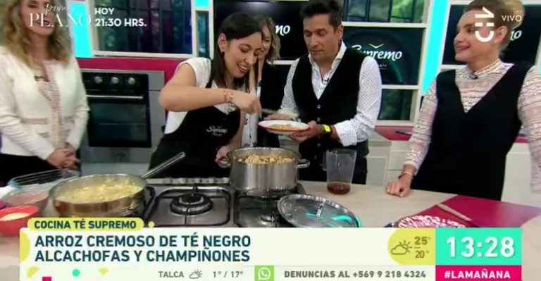 Arroz cremoso de té negro, alcachofas y champiñones