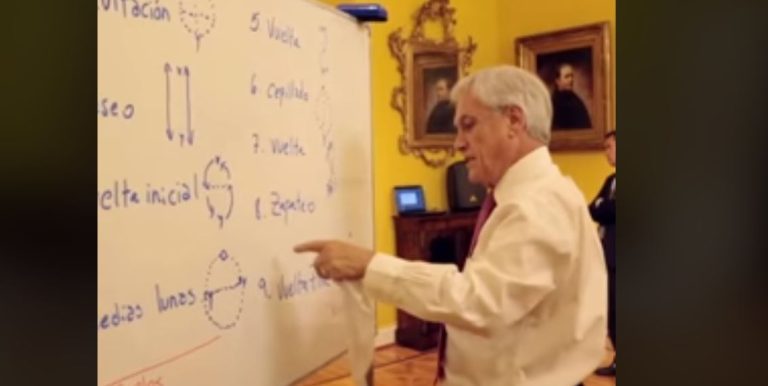 Ensayando la vuuuuelta: Video muestra a Sebastián Piñera preparándose para pie de cueca presidencial