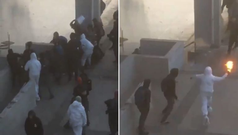 Hasta con una mólotov a quemarropa: Agredieron brutalmente a carabineros en Liceo de Aplicación