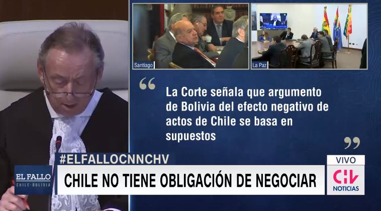 El momento exacto en que el juez da a conocer la derrota de Bolivia en La Haya