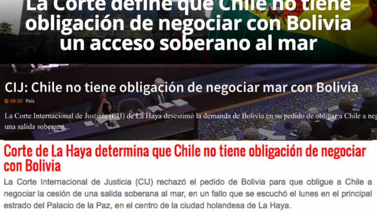 Lamento boliviano: Así tituló la prensa altiplánica la aplastante derrota en La Haya