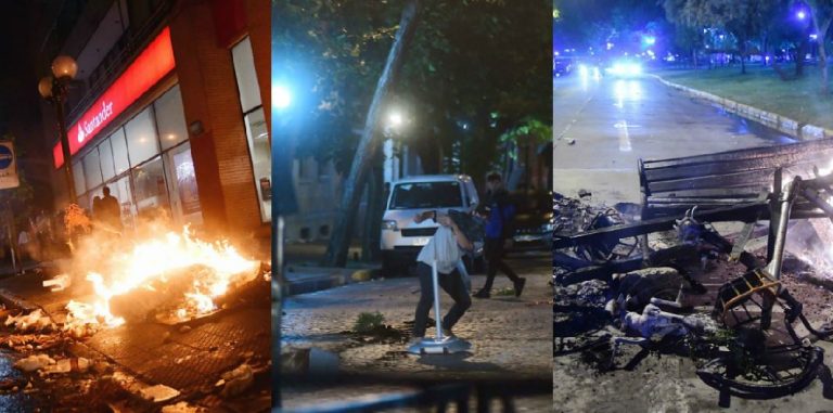 Barricadas, vehículos atacados y bicicletas quemadas: Así quedó Santiago tras marcha por Camilo Catrillanca