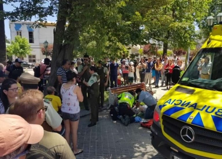 Hombre fue baleado por una mujer en la Plaza de Armas de Quillota