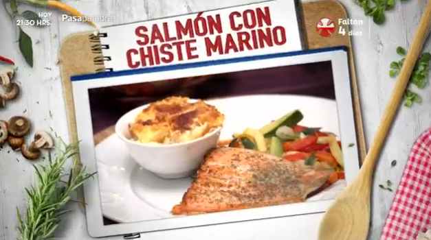 Salmón con chiste marino de Charola Pizarro