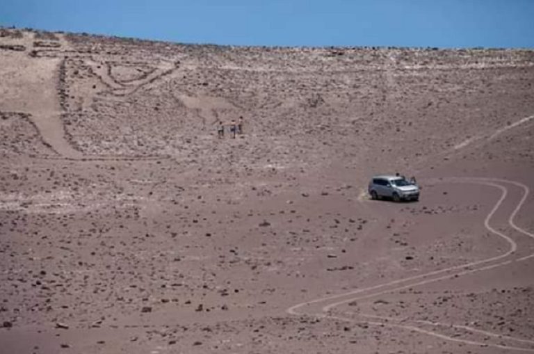 Gigante de Tarapacá sufrió daños irreparables por sujetos que ingresaron en un auto hasta el lugar