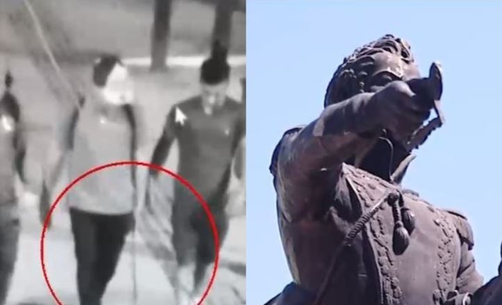 Roban espada a estatua de O´Higgins frente a municipalidad de San Bernardo