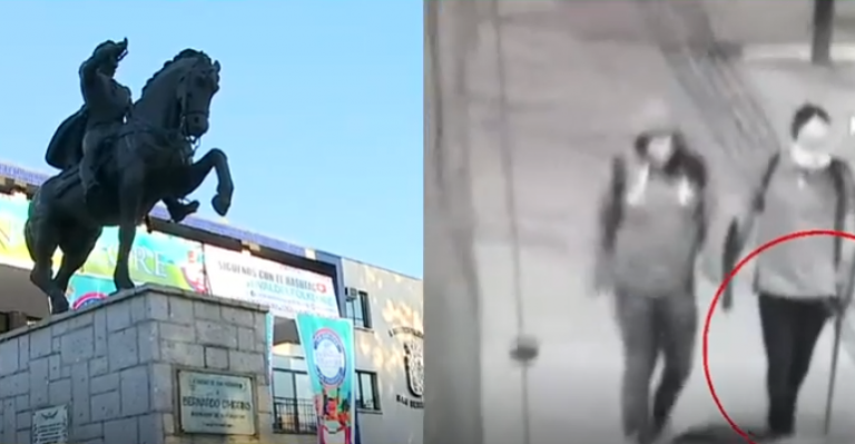 Jóvenes robaron espada a estatua de Bernardo O’Higgins en San Bernardo