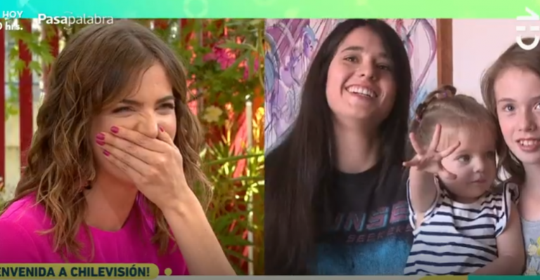 Millaray Viera recibió el saludo de sus hijas en su primer día en CHV