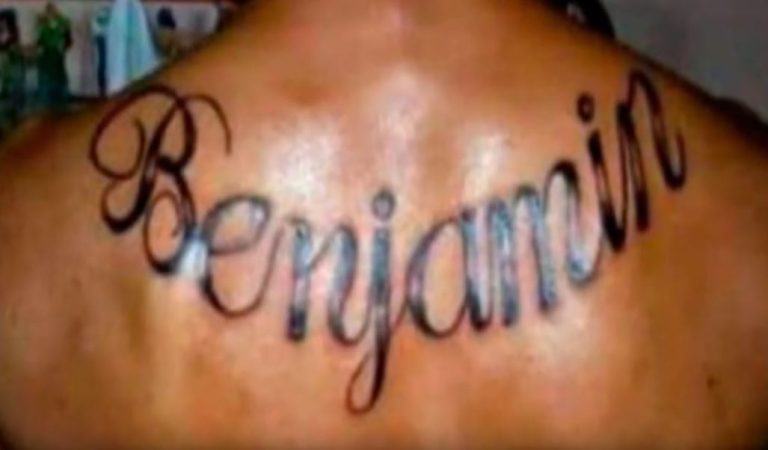 Se tatuó el nombre de su hijo en la espalda, se enteró de que no era suyo y fue detenido por golpear a su pareja