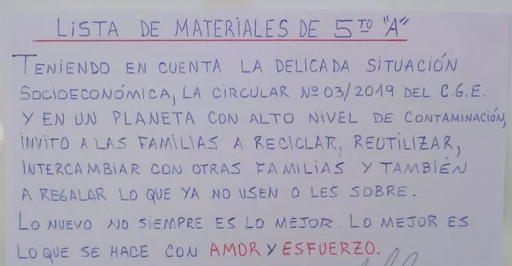 Profesor se hizo viral por especial lista de útiles escolares