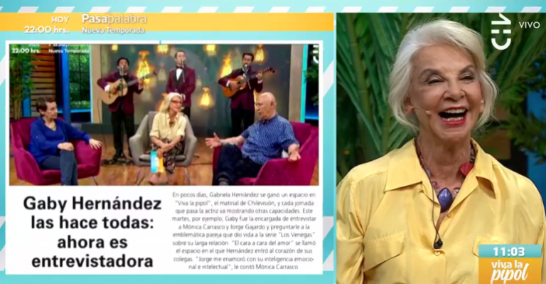 Gaby Hernández se lució en su rol de entrevistadora