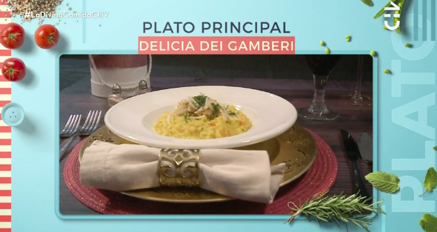 Delicia del Gamberi plato principal de Gissella Gallardo