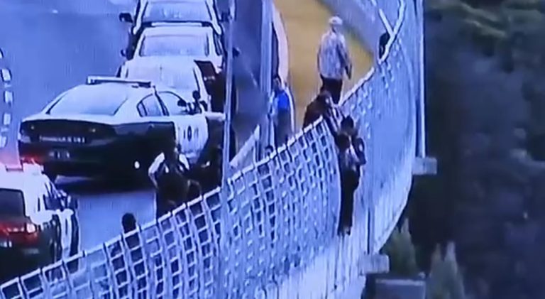 Un amigo en su camino: Carabinero logró rescatar a mujer que trató de lanzarse a viaducto en Puerto Montt
