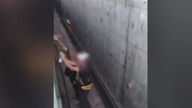 Sujetos accionaron freno de emergencia para rayar vagones del metro