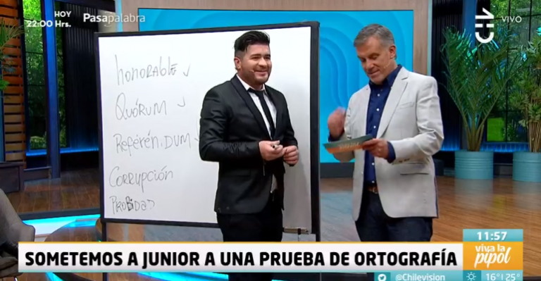 Junior Playboy se sometió a prueba de ortografía en Viva la Pipol